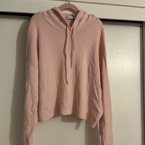 Zara cropped pink sweater with hood